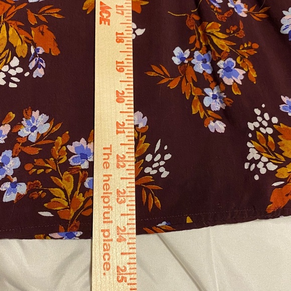 Arizona Jean Co. Floral Mesh Yoke Blouse – Maroon Multi – Size XXL - Picture 8 of 8